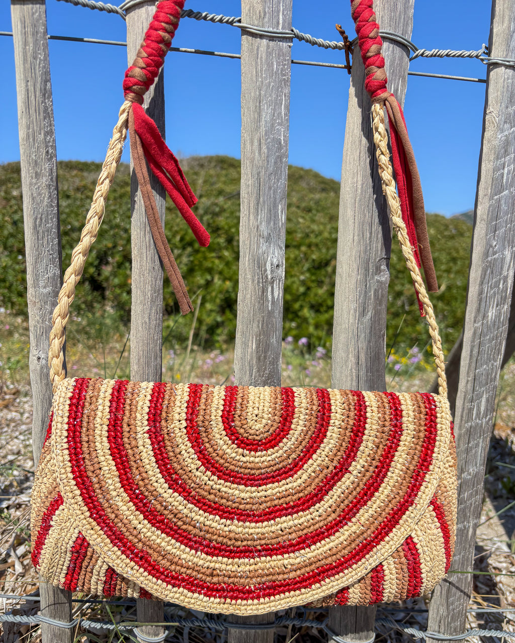 ROUGE & MARRON RAYÉ SCINTILLANT