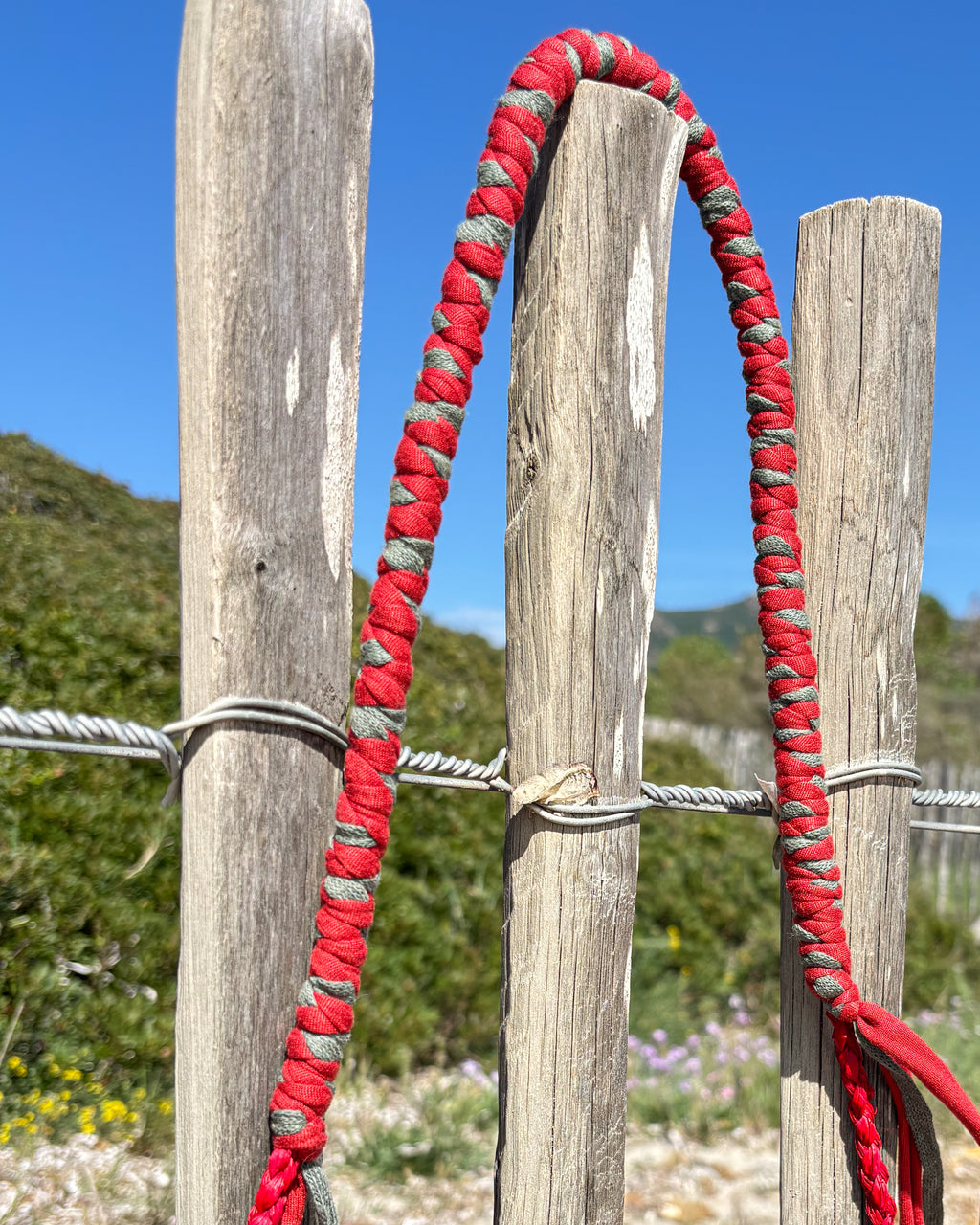 ROUGE & KAKI RAYÉ SCINTILLANT